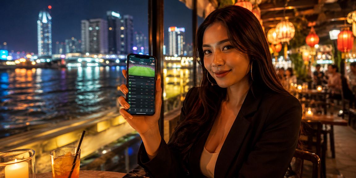 Người dùng Sài Gòn thư giãn với cà phê và đặt cược thể thao trên điện thoại một cách có chừng mực